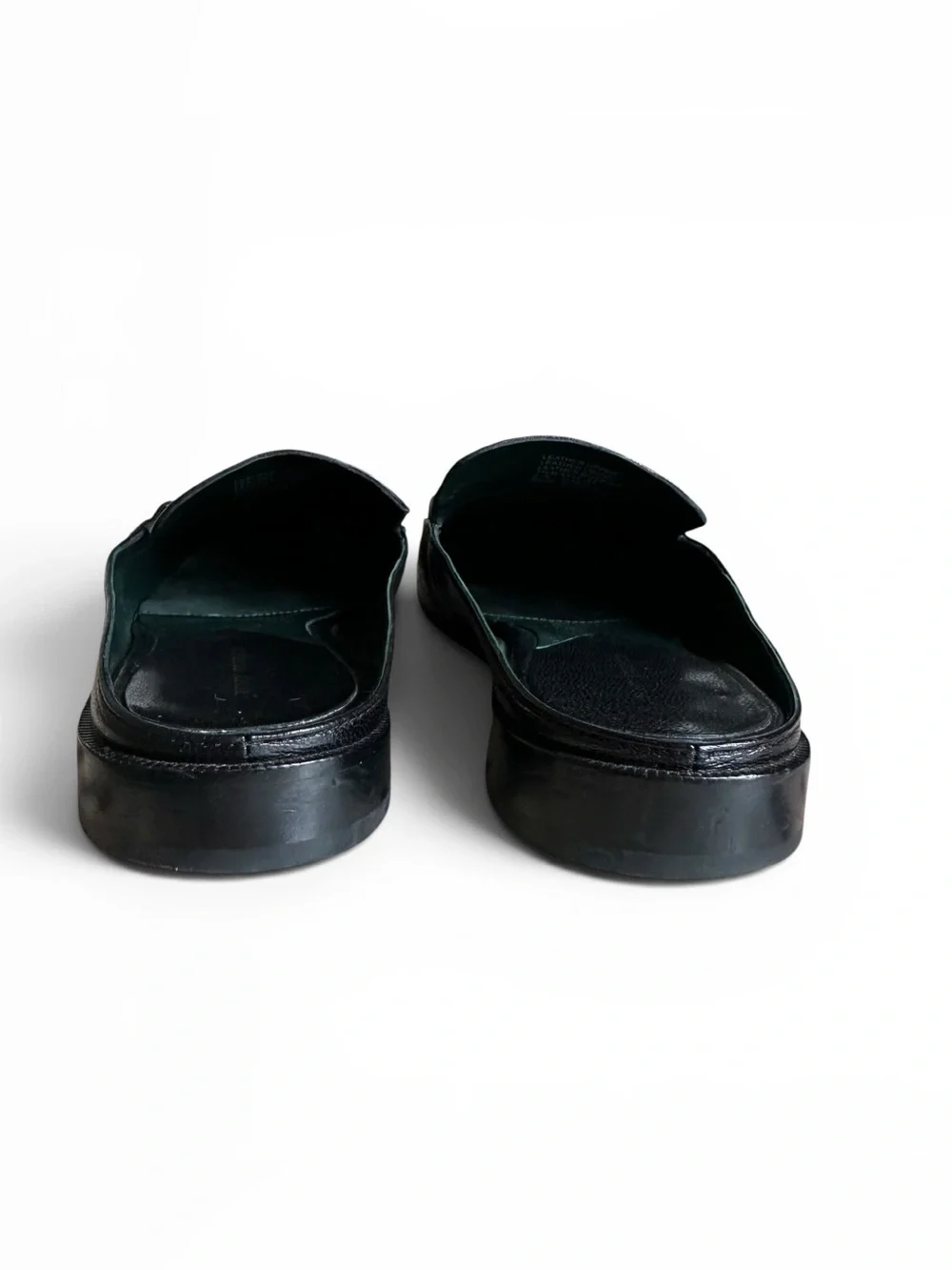 Tory Burch Jessa Black Leather Mule Loafers Gold Chain Horsebit Size 7.5